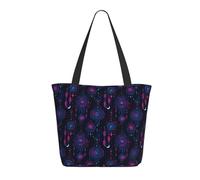 Borsa tote da donna, con ciondolo a forma di piuma viola, grande borsa a tracolla con cerniera, borse per lavoro e viaggi