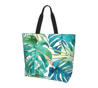 Borsa tote da donna con foglie della giungla, borsa a tracolla tropicale, borsa per la spesa impermeabile, grande borsa con tasca interna, per lavoro, viaggi, scuola
