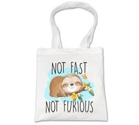 Borsa Tote da Donna con Frase, Tote Bag Riutilizzabile, Borsa Shopper con Scritta Divertente Not Fast not Furios Idea Regalo Simpatica per Donna con dedica speciale