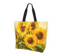 Borsa tote da donna con girasole acquerello borse a tracolla borse per la spesa con fiori sprint borse per la spesa resistente all'acqua grande borsa con tasca interna per lavoro, viaggi, scuola