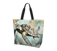 Borsa tote da donna con mappa delle tartarughe marine, borsa a tracolla retrò oceano borsa per la spesa impermeabile grande borsa con tasca interna per lavoro, viaggi, scuola