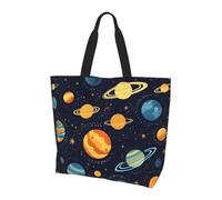 Borsa tote da donna con pianeta dello spazio esterno, borse a tracolla con sistema solare, borsa per la spesa, impermeabile, grande borsa con tasca interna, per lavoro, viaggi, scuola
