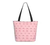 Borsa tote da donna, con stampa a pois e fiocco rosa, grande borsa a tracolla con cerniera, borse per lavoro e viaggi