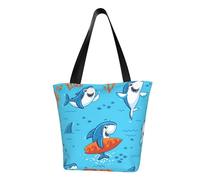 Borsa tote da donna, con stampa balena sottomarina, riutilizzabile, grande, borsa a tracolla da donna, grande capacità, borsa per la spesa, borsa alla moda per ufficio, shopping, viaggi