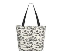 Borsa tote da donna, con stampa di barche hawaiane e paesaggi, borsa a tracolla grande con cerniera, borse per lavoro e viaggi