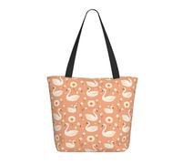 Borsa tote da donna con stampa di margherite con cigno, borsa grande a tracolla con cerniera, borse per lavoro e viaggi