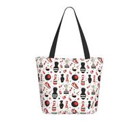Borsa tote da donna con stampa di palla da bowling, borsa grande a tracolla con cerniera, borse per lavoro e viaggi