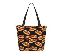 Borsa tote da donna, con stampa di salsicce e sandwich, grande borsa a tracolla con cerniera, borse per lavoro e viaggi