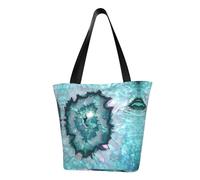 Borsa tote da donna, con stampa in agata color foglia di tè, borsa a tracolla riutilizzabile di grande capacità, borsa per la spesa, borsa alla moda per ufficio, shopping, viaggi