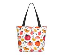 Borsa tote da donna, con stampa melograno, papaya, limone, borsa a tracolla grande con cerniera, borse per lavoro e viaggi