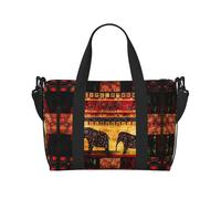 Borsa tote da donna con stampa patchwork elefante africano borsa a tracolla portatile adatta per allenamenti in palestra pendolarismo e viaggi
