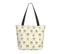 Borsa tote da donna con stampa rana danzante, grande borsa a tracolla con cerniera, borse per lavoro e viaggi