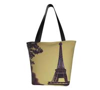 Borsa tote da donna, con stampa Torre Eiffel di Parigi, borsa a tracolla da donna, grande capacità, borsa per la spesa, borsa alla moda per ufficio, shopping, viaggi
