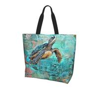 Borsa tote da donna con stella marina e corallo, borsa a tracolla da donna, borsa per la spesa, impermeabile, grande borsa con tasca interna, per lavoro, viaggi, scuola
