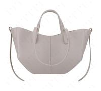 Borsa tote da donna, con tasca interna, borsa a tracolla in poliuretano, grande capacità, borsa a mezzaluna per pendolarismo e viaggi, Grigio Grande, 370.00x220.00x80.00mm