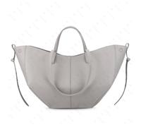 Borsa tote da donna, con tasca interna, borsa a tracolla in poliuretano, grande capacità, borsa a mezzaluna per pendolarismo e viaggi, Grigio Piccolo, 370.00x220.00x80.00mm