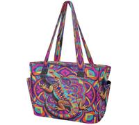 Borsa tote da donna da 15,6 pollici, borsa per computer portatile, palestra, viaggio, lavoro, gonfio, leggera, borsa da donna con drago barbuto, design colorato per gli appassionati di animali esotici