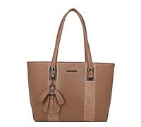 Borsa Tote da donna effetto pitone con charm decorativo a forma di nodo