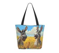 Borsa tote da donna, grande borsa a tracolla divertente con asino di campagna con cerniera, borsa a tracolla per lavoro e viaggi