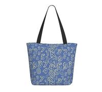 Borsa tote da donna, grande borsa blu con numeri matematici con cerniera, borsa a tracolla per lavoro e viaggi
