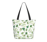 Borsa tote da donna, grande borsa tote con cipolle verdi asparagi con cerniera, borsa a tracolla per lavoro e viaggio
