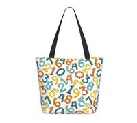 Borsa tote da donna, grande borsa tote con stampa di numeri matematici con cerniera, borsa a tracolla per lavoro e viaggi