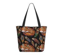 Borsa tote da donna, grande borsa tribale con piuma di volpe con cerniera, borsa a tracolla per lavoro e viaggio