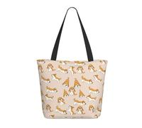 Borsa tote da donna, grande cane beagle carino cartone animato tote bag con cerniera, borsa a tracolla borse per lavoro viaggi