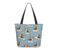 Borsa tote da donna, grande cane beagle carino tote bag con cerniera, borsa a tracolla borse per lavoro viaggi