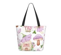 Borsa tote da donna, grande casa delle fate con fungo, borsa tote con cerniera, borsa a tracolla per lavoro e viaggi