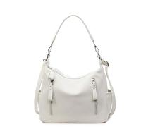 Borsa tote da donna in poliuretano satinato con cerniera multipla borsa sotto le ascelle borsa con manico superiore grande capacità per viaggi, shopping, uso quotidiano, Beige, 11.42x3.94x8.66inch