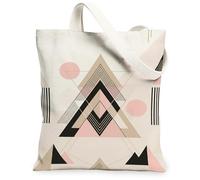 Borsa tote da donna, in tela, a triangolo, moderna, minimalista, con linea circolare, nessuna pesca, lavabile, riutilizzabile, borsa tote per shopping, brunch park, biblioteca, gite di un giorno, 33 x