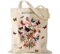 Borsa tote da donna in tela di cotone, riutilizzabile, con tasca interna, elegante e pratica, ecologica, per shopping, lavoro, spiaggia, Stile 5, Medium-sized Tote Bag Suitable For Daily Use