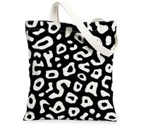 Borsa tote da donna, in tela leopardata, moderna, minimalista, astratta, nessuna nera, lavabile, riutilizzabile, borsa tote per il mercato, idea per familiari, amici, colleghi, lettura di amori, 33 x