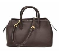 Borsa tote da donna in vera pelle strutturata con tracolla staccabile Ingrid, Caff, Medium