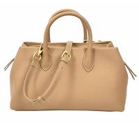 Borsa tote da donna in vera pelle strutturata con tracolla staccabile Ingrid, Caramello, Medium