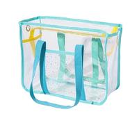 Borsa tote da spiaggia chiara - borsa a spalla trasparente, grande trasportatore da viaggio con cerniera | Borsa leggera con interni spaziosi per shopping, giorni in palestra, ell, b, Se référer au
