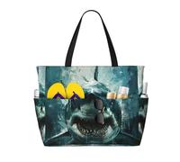 Borsa tote da spiaggia Shark Cum per donna, borsa da spiaggia impermeabile e anti-sabbia, borsa tote grande da viaggio