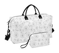 Borsa tote da viaggio con margherita nera e bianca, borsa da viaggio per weekender, borsa da viaggio per la notte, borsa sportiva con tracolla regolabile per escursionismo multifunzionale