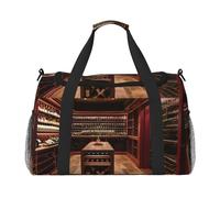 Borsa tote da viaggio per cantina dei vini rossi, grande borsa per la spesa riutilizzabile, borsa per le vacanze, borsone sportivo con tracolla regolabile, nero, taglia unica, Nero , Taglia unica