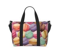 Borsa tote da viaggio unisex con biscotti aromatizzati al macaron, borsa da palestra per fine settimana impermeabile, borsa da viaggio con tracolla regolabile di grande capacità, Pasticceria