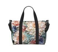 Borsa tote da viaggio unisex con coccarda coniglio, borsa da palestra resistente all'acqua, borsa da viaggio con tracolla regolabile di grande capacità, Fiore moderno della Boemia, Taglia unica