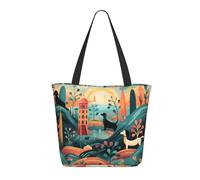 Borsa Tote Dachshund Pattern Borsa Da Spiaggia Casuale Riutilizzabile Borsone Da Viaggio, Per Quotidiano Vita, Yoga, Scuola, 50x40cm