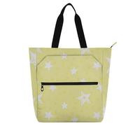 Borsa tote decorativa per bambini, borsa per libri di pianoforte, per bambini, donne, uomini, stelle diverse, giallo e bianco, impermeabile, borsa da spiaggia per scuola, shopping, spiaggia, mochilas