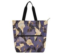 Borsa tote decorativa per bambini, donne e uomini, chic bianco e viola calla gigli vintage resistente all'acqua per bambini, borsa della spesa, borsa per scuola, lavoro, viaggi, bolso