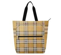 Borsa tote decorativa per bambini, donne e uomini, motivo scozzese a scacchi, leggera, con tasche interne, per scuola, shopping, generi alimentari, arcobaleno para guardar libros