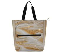 Borsa tote decorativa per bambini, ragazzi e ragazze, finto glitter marmo grano giallo robusto resistente riutilizzabile biblioteca borsa della spesa per scuola lavoro viaggi arcobaleno bolsa dela