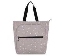 Borsa tote decorativa per bambini, ragazzi e ragazze, motivo stelle e luna, grigio, pesca, grande borsa riutilizzabile con cerniera per scuola, lavoro, viaggi, arcobaleno