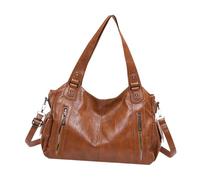 Borsa tote di grande capacità - Borsa casual in pelle PU, elegante borsa da lavoro | Borsa a tracolla in pelle PU alla moda, borsa a tracolla casual ma elegante, borsa a tracolla burea, marrone, Se