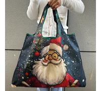 Borsa tote di grande capacità con stile pittura a olio di , e pieghevole, realizzata in resistente nylon, perfetta come regalo di Natale